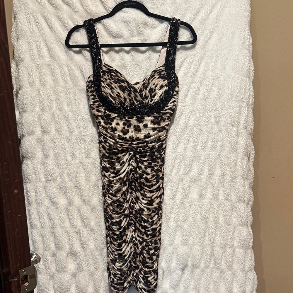 Cache Black and Cream Mini Dress